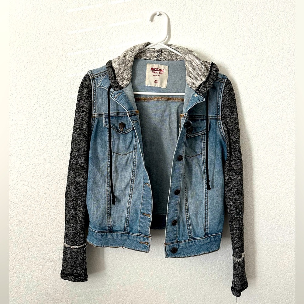 Jean Jacket with Cloth Sleeves